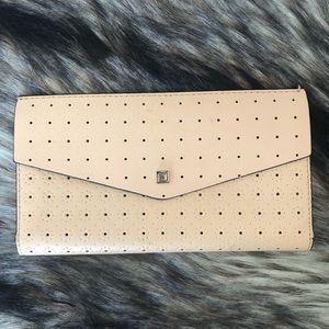 LODIS Perforated Blush/Beige Continental Wallet